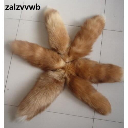 Zalzyywb high quality Crystal fox fox keyrings large fox tail key chain bag fur pendant wild accessories