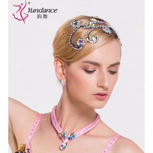 Lady New Rhyme Dance Headwear Female Modern Dance Headgear National Standard Headpiece Latin Match Diamond Accessory B-6584