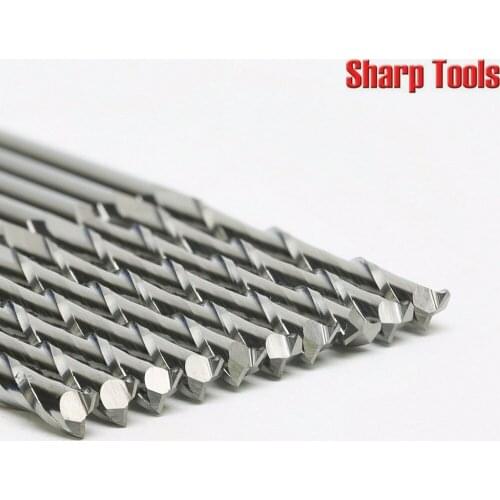 10pcs 4*32mm 2 Flute Carbide End Mill Tungsten Milling Cutter CNC Router Bits for MDF Acrylic Spiral Engraving Cutting Tools