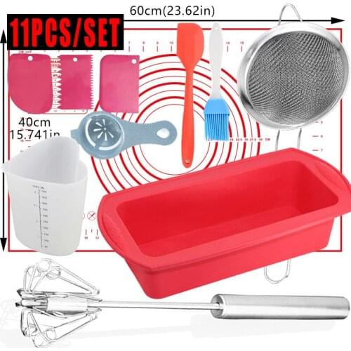 11pcs Baking Set Silicone mat Toast Mold Cake Turntable Baking Tool DIY Kitchen Supplies Cake MakingMold Baking Tools