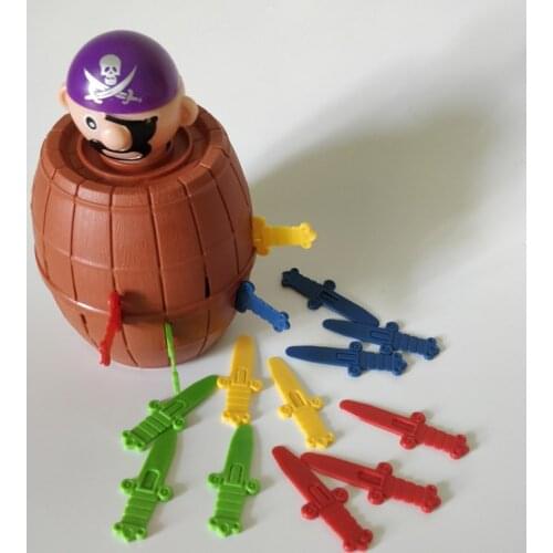 2pcs/lot Mini Lucky Pirate Bucket with 16 swords Joke gadget party Travel game for kids Children adult Family Halloween toy game