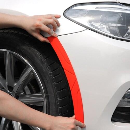 2PCS Auto Car Door Wheel Eyebrow Guards Silica Gel Buffer Trim Molding Protection Strip Scratch Protector Bumper Crash Bar