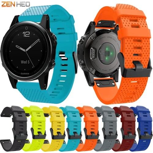 20mm Quick Release Watchband for Garmin Fenix 5S/5S Plus Replacement Silicone Strap for Garmin Fenix 6S Pro Smart Watch Band