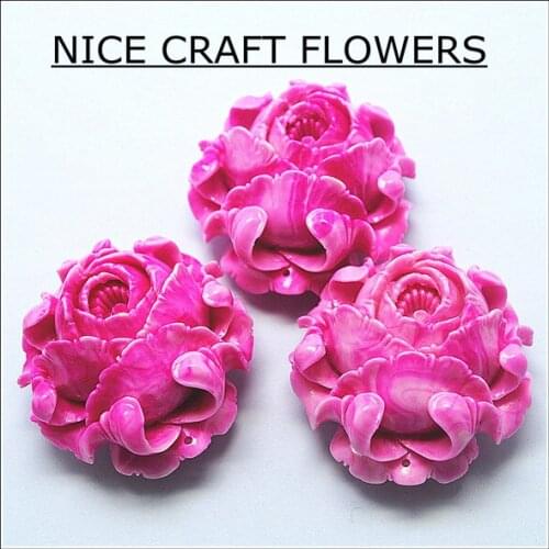 3 pcs/lot nice red craft flower beads pendant 2 top fashion jewelry pendant diy beads accessories 2 holes on beads size 40x50mm