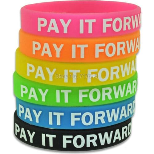 300pcs Pay It Forward wristband silicone bracelets free shipping by FEDEX
