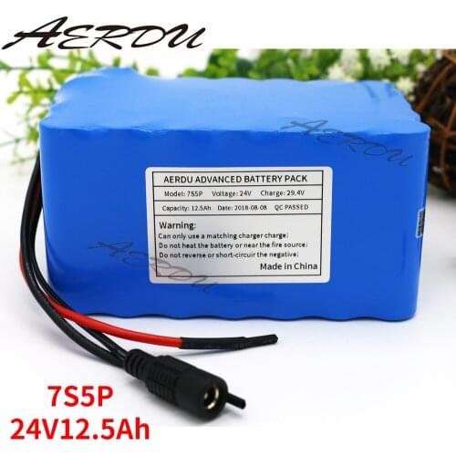 AERDU 7S5P 24V 12.5Ah with 25A BMS 29.4V Li-ion Battery Pack Electric Unicycles Moped Ebike Scooters Light Bicycle Wheelchair