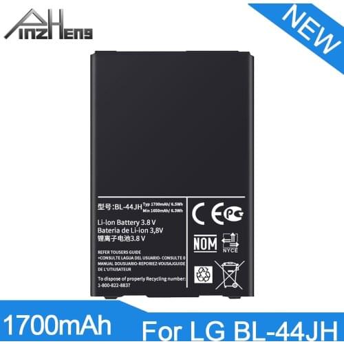 PINZHENG 1700mAh BL-44JH Phone Battery For Mach LS860 Motion 4G MS770 Venice LG730 Splendor US730 P705 P700 Replacement Bateria