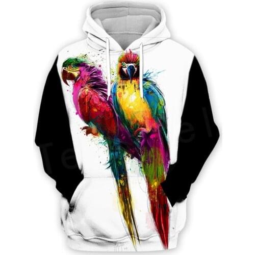 Tessffel Animal Parrot Art colorful Unisex Tracksuit casual new fashion MenWomen 3D Print Sweatshirts/Hoodie/Jacket s-14