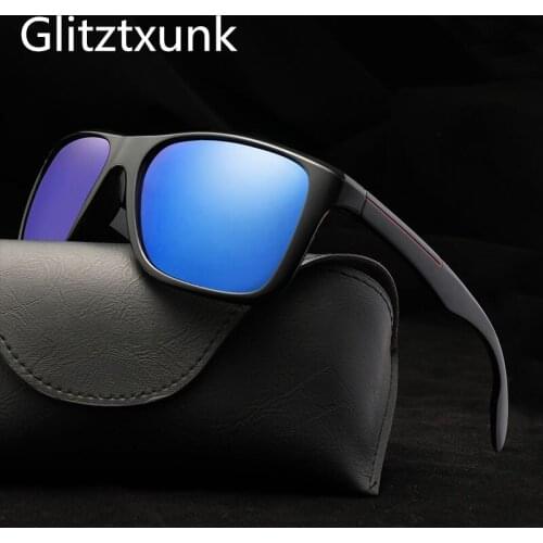 Glitztxunk Design Polarized Sunglasses Men Driver Shades Male Vintage Black Sun Glasses For Men Spuare Eyewear Oculos de sol Mas