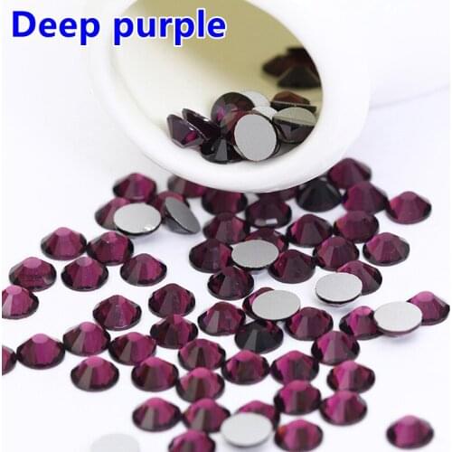 Good Quality ss3-ss50 Amethyst Glue On Crystal Stones / Flat Back Non Hotfix Rhinestones