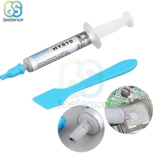 HY810 2G Thermal Grease Grey CPU Chip Heatsink Paste Syringe Thermal Grease with A Plastic Tool Scraper