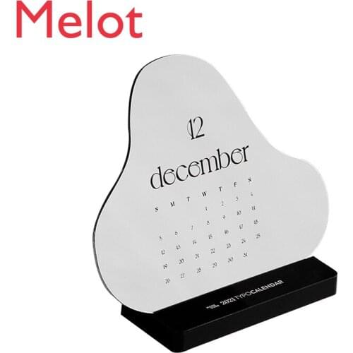 European-Style Special-Shaped Mirror Calendar Desk Calendar Calendar Desktop Decoration Creative Simple Family Decoration