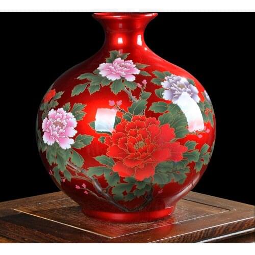 Beautiful 9 colors crystal glazed ceramic flower vases for home decoration and gift