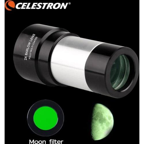 Celestron 1.25" 2x Barlow Lens Fully Multi-Coated Metal with Thread Eyepiece Astronomical Telescope Parts Free Gift Moon Filterr