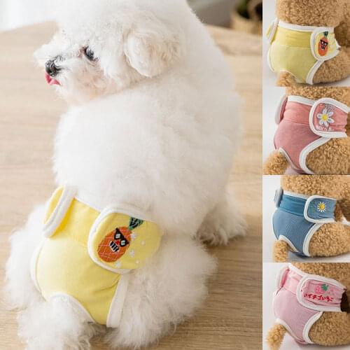 Reusable Dog Diapers Pet Dog Panties Dog Physical Pant Puppy Short Nappy Wrap Safety Dogs Belly Band Cotton Pet Underwear Cute