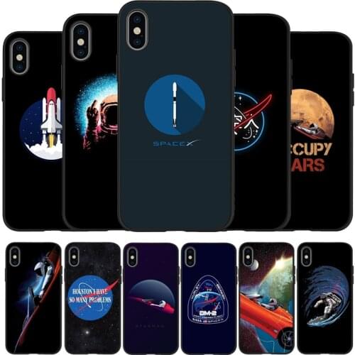 Spacex logo Black TPU Silicone Soft Phone Case For iPhone 11 12 Pro X XR XS MAX 5 6 7 8 Plus SE 2020