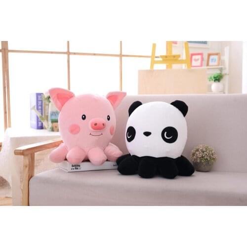 2019 new high-quality 35cm octopus panda octopus pig doll pillow plush toy baby toys household supplies