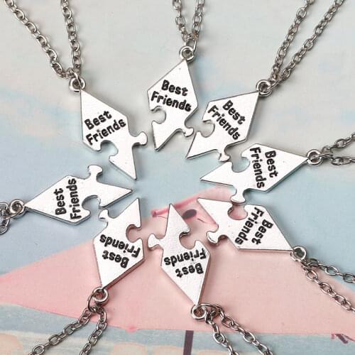 2020 New Best Friend 8-piece Set BFF Forever Friendship Good Sisters Three-dimensional Triangle Alloy Necklace Jewelry