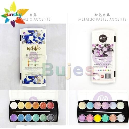 Original Prima Marketing Solid Transparent Watercolor pigment Ramesses Metallic color 12 color professioanl art supplies