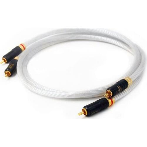 Pair YTER Ultimate 7N PHOCC Copper silver platd audio RCA interconnect cable, Gold plated RCA plug with wire