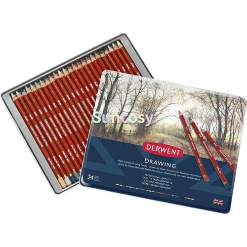 Derwent Professional Drawing Pencils - 24 Tinted Soft Colours in Natural Shades,for wildlife drawings