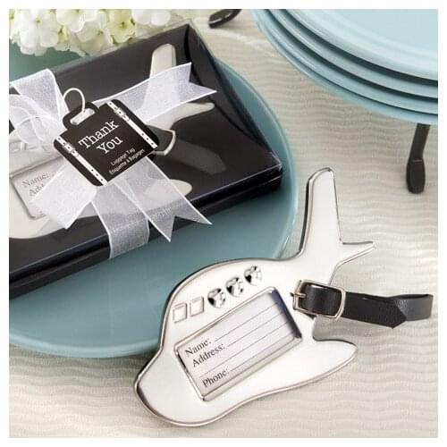 Wedding event and party Gifts Bon Voyage Airplane Wedding Luggage Tag favors for Honeymooners 50PCS/LOT Express Free shipping