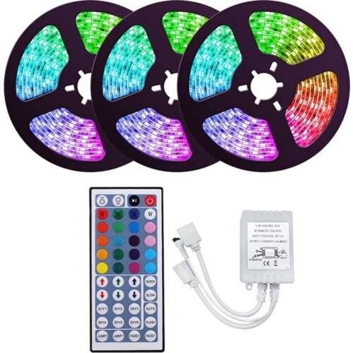15M RGB LED Strip Light 3528 Waterproof 900LEDs Flexible LED Light Strip with 44 Key Remote for Bedroom Christmas