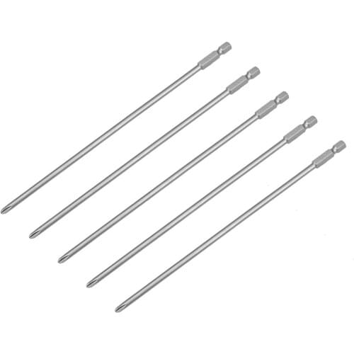 Uxcell 5 Pcs 4.5mm PH2 Magnetic Phillips Screwdriver Bits, 1/4 Inch Hex Shank 7.9-inch Length S2 Power Tool