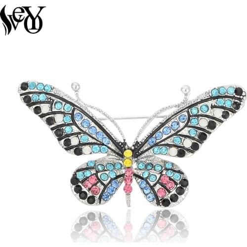 VEYO High Quality Fashionable Rhinestone Butterfly Brooch Pin for Women Corsages Sweater Suit Accessories Pins