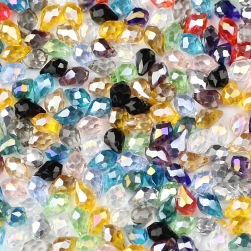 YHBZRET Waterdrop Pendant Austrian crystal beads 5*8mm 50pcs Teardrop glass loose beads for jewelry making bracelet Earrings DIY