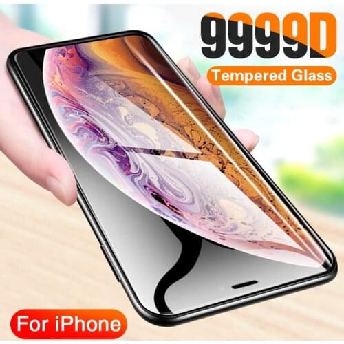 Full Cover Curved Tempered Glass on For iphone 11 Pro X Xr Xs Max Screen Protector Protective Glass iphone 11 SE 6 7 8 Plus Film