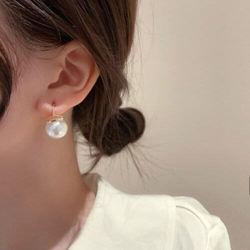 Gold Plated Micro Zircon Small Pearl Stud Earrings For Women Minimalist Elegant French Style Earrings Korean New Design Jewelry