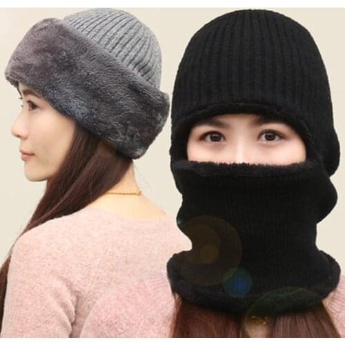 2020 New Winter hats for men women knitted headgear thick warm ear protection neck sweater ski hat simple fashion personality