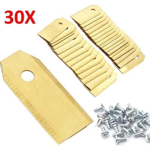 30pcs Titanium Coated 0.75mm Lawn Mover Replacement Blades For Gardena Robotic Lawnmowers