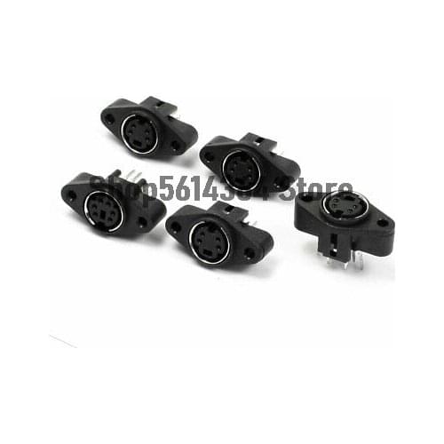5 Pcs Computer DIN 4 Mini Pin Female Connector Port S-video Adapter Sockets