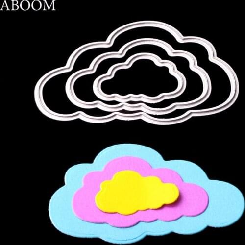 ABOOM New Design 3PCS/Lot Cloud Pattern Metal Carbon Steel Die Cut Embossing Folder Decorative Scrapbooking Cutting Dies Mold