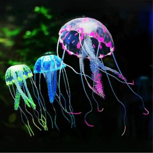 5cm Glowing Effect Artificial Jellyfish Fish Tank Aquarium Aquario Decoration Quality Silicon Jelly Fish Tanks Small Ornament