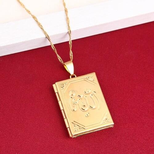 Allah Necklace Pendants Fashion Jewelry Women Men Gift Trendy Gold Color Locket Pendant Necklaces