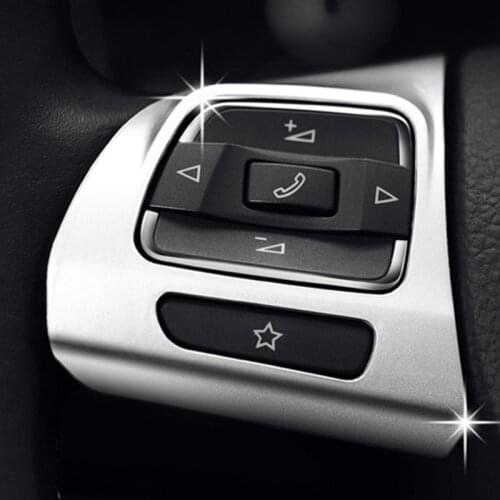 Steering Wheel Chrome Cover Trim Insert For VW Golf 6 Mk6 Passat B7 CC EOS Tiguan Jetta Touran Sharan Caddy Badge Bezel Sticker