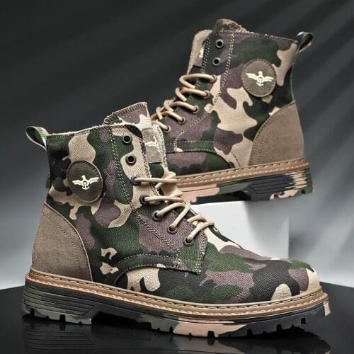 Camouflage Men Men Hiking Trekking Shoes Military Desert Tactical Boot Army Breathable Hunting Climbing Work Shoes Ankle Boots