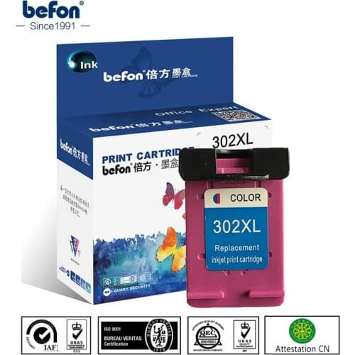 Befon Compatible 302XL Ink Cartridge Replacement for HP 302 HP302 XL for hp Deskjet 1110 1111 1112 2130 2131 2132 3630 Printer