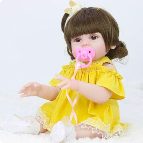 JINGXIN PRINSES 52cm Reborn Baby Doll Soft Full Silicone Toy Girl Lifelike Real Bebe Drinking Water Peeing Dolls Birthday Gift