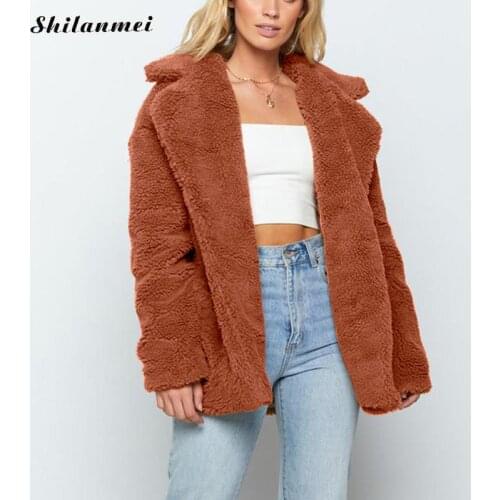High Street Faux Fur Jacket Women Autumn Winter Thick Oversized Jacket Fashion Fleece Warm Coat Streetwear Plush Teddy Outerwear