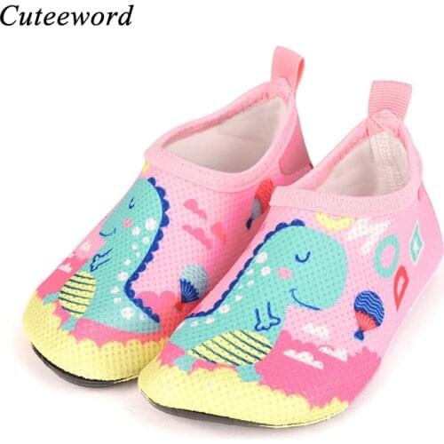 Summer New Cute Girls Swimming Shoes Baby Toddler Boys Beach Shoes Light Children Home Shoes Non-slip Cartoon Print Kids Slipper
