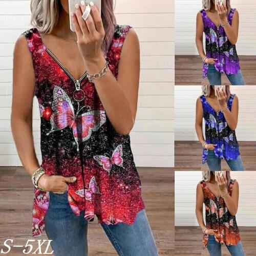 Summer 2021 Women New Arrival V-neck Plus Size Sleeveless T-shrit Women Tops S-5XL