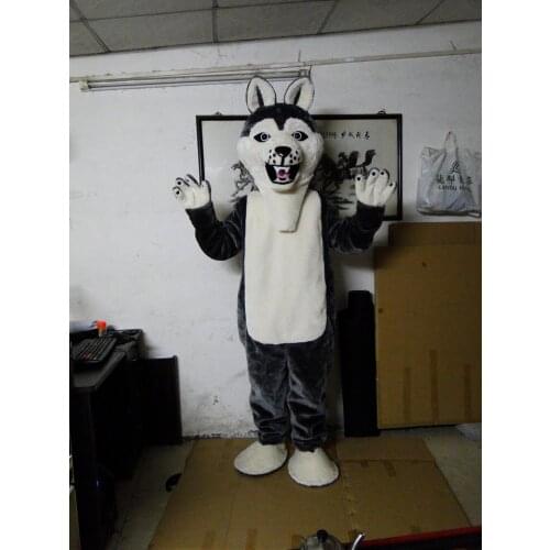 Hot sale 2014 Character Adult lovely Grey Husky Mascot Costume fancy dress Halloween party costume