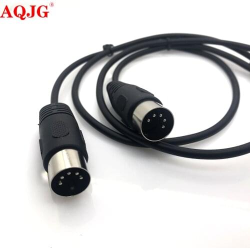 MIDI Cable Male to Male 5 Pin DIN Plug Black 1m
