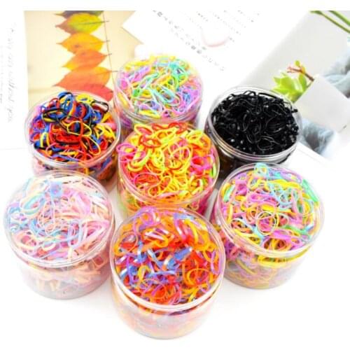 Mini hair elastics rubber bands Candy Color Disposable Mini Elastic Rubber Bands for Girl Silicone Gum Kid Children Hair