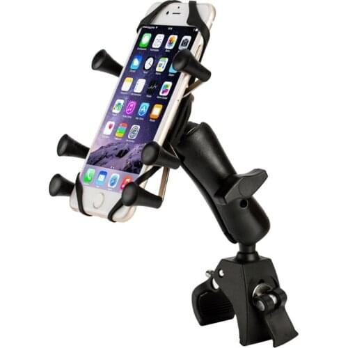 Motorcycle Cycle Phone Mount Holder Bike Cell Phone Handle Bar Rail Mount for 4-6 inch Mobile Phones and GPS