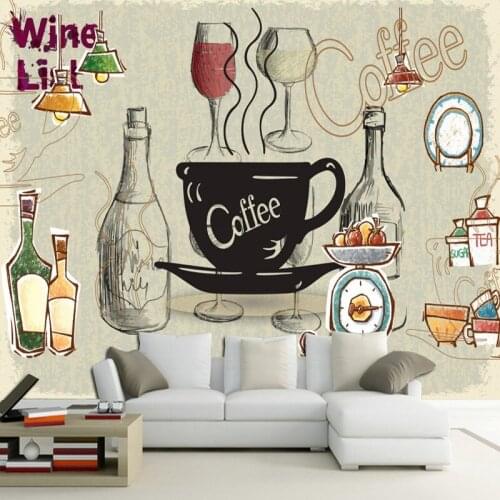 Custom 3d mural 3D Cafe Restaurant European Style Wall Fresco custom Hand Painted wallpaper Decorative painting